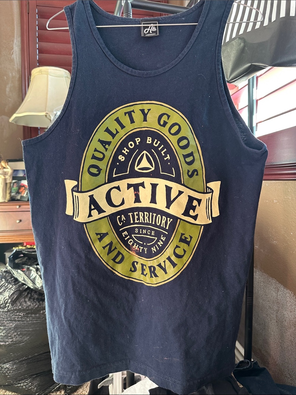 Active USA Navy Tank with Olive and Cream Logo